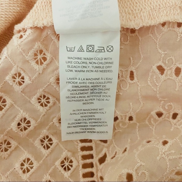 Jcrew peach top with embroidered back~XXS - Picture 5 of 5